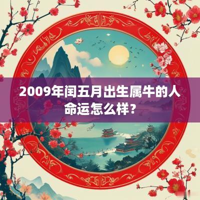 2009年闰五月出生属牛的人命运怎么样？