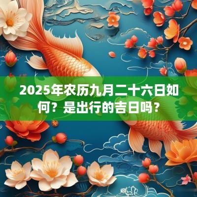 2025年农历九月二十六日如何？是出行的吉日吗？