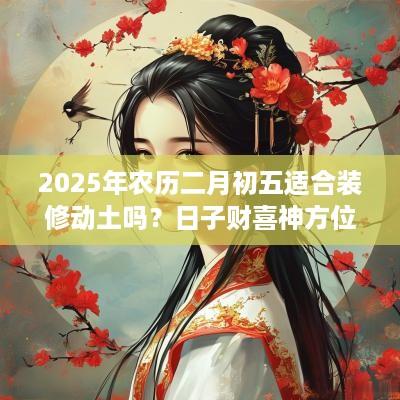 2025年农历二月初五适合装修动土吗？日子财喜神方位？