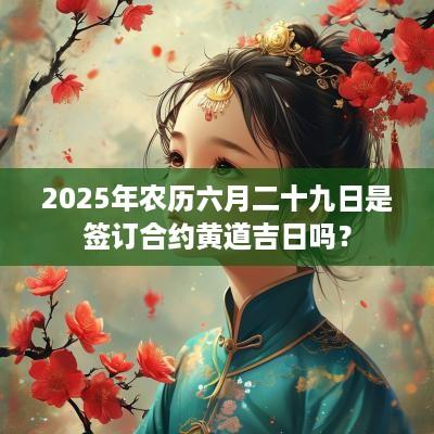 2025年农历六月二十九日是签订合约黄道吉日吗？