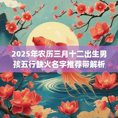 2025年农历三月十二出生男孩五行缺火名字推荐带解析