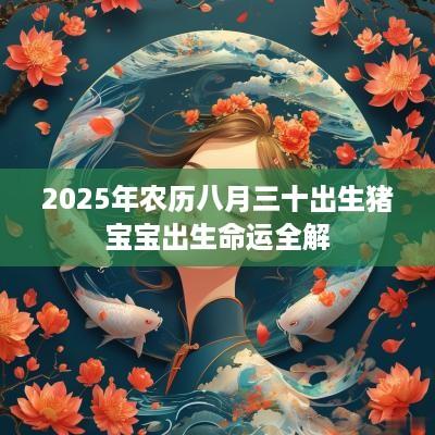 2025年农历八月三十出生猪宝宝出生命运全解