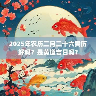 2025年农历二月二十六黄历好吗？是黄道吉日吗？