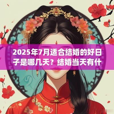2025年7月适合结婚的好日子是哪几天？结婚当天有什么忌讳？
