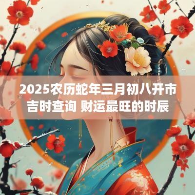 2025农历蛇年三月初八开市吉时查询 财运最旺的时辰