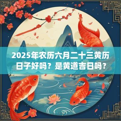 2025年农历六月二十三黄历日子好吗？是黄道吉日吗？