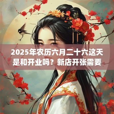 2025年农历六月二十六这天是和开业吗？新店开张需要准备什么？