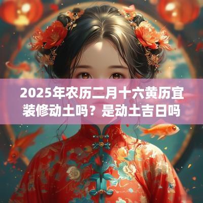 2025年农历二月十六黄历宜装修动土吗？是动土吉日吗
