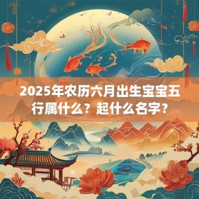 2025年农历六月出生宝宝五行属什么？起什么名字？