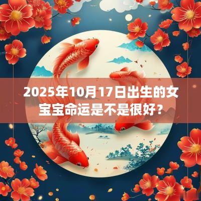 2025年10月17日出生的女宝宝命运是不是很好？