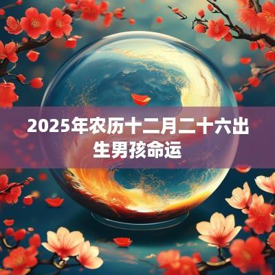 2025年农历十二月二十六出生男孩命运
