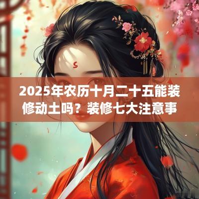 2025年农历十月二十五能装修动土吗？装修七大注意事项