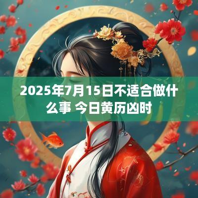 2025年7月15日不适合做什么事 今日黄历凶时