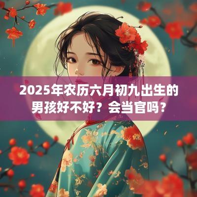 2025年农历六月初九出生的男孩好不好？会当官吗？