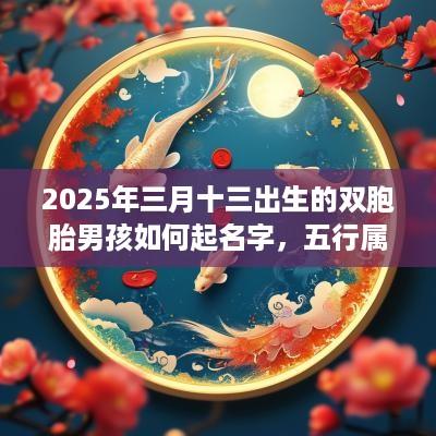 2025年三月十三出生的双胞胎男孩如何起名字，五行属什么