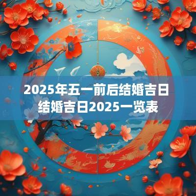 2025年五一前后结婚吉日 结婚吉日2025一览表