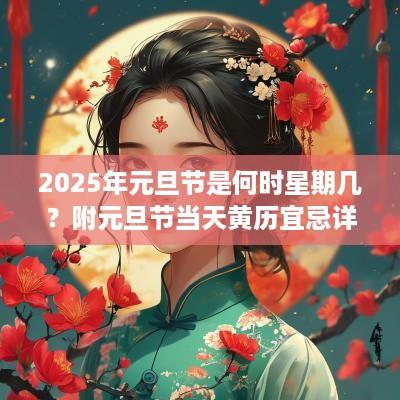 2025年元旦节是何时星期几？附元旦节当天黄历宜忌详情表