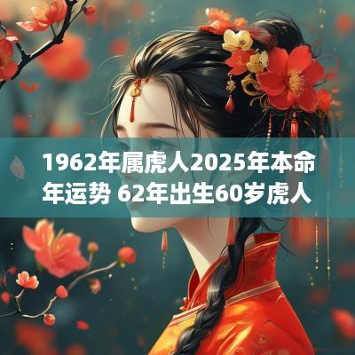 1962年属虎人2025年本命年运势 62年出生60岁虎人每月运势及运程
