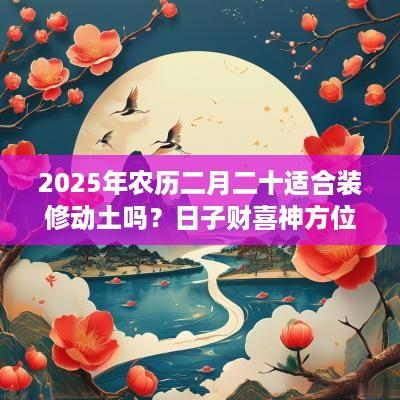 2025年农历二月二十适合装修动土吗？日子财喜神方位？