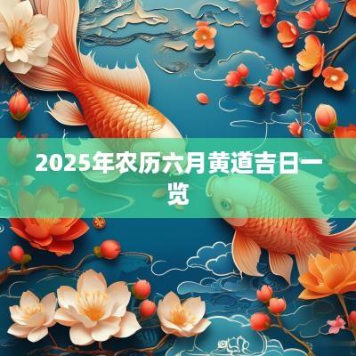 2025年农历六月黄道吉日一览