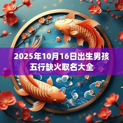 2025年10月16日出生男孩五行缺火取名大全