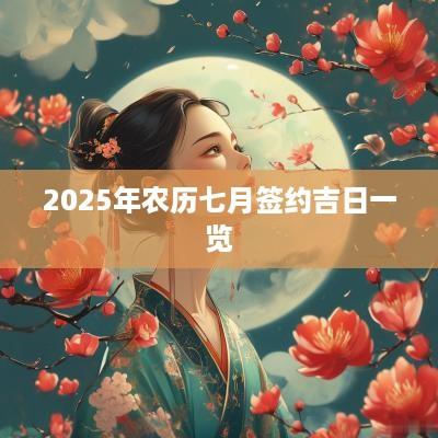 2025年农历七月签约吉日一览