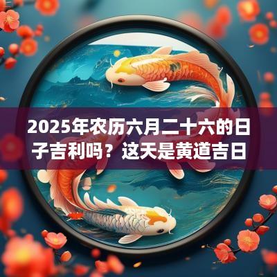 2025年农历六月二十六的日子吉利吗？这天是黄道吉日吗？