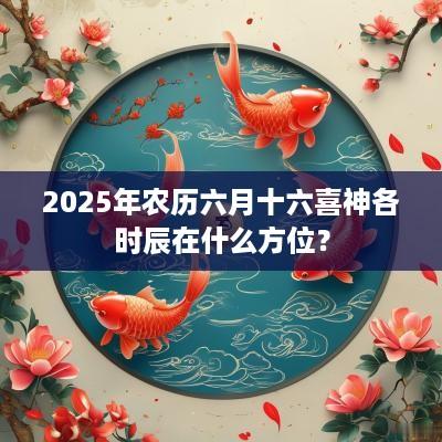 2025年农历六月十六喜神各时辰在什么方位？