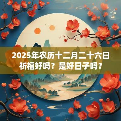 2025年农历十二月二十六日祈福好吗？是好日子吗？