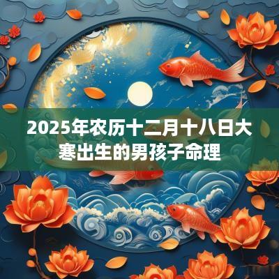 2025年农历十二月十八日大寒出生的男孩子命理