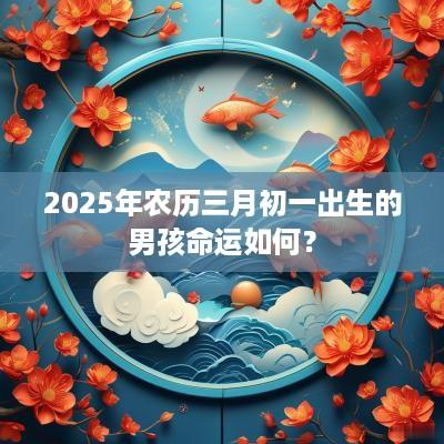 2025年农历三月初一出生的男孩命运如何？