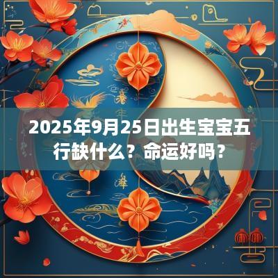 2025年9月25日出生宝宝五行缺什么？命运好吗？