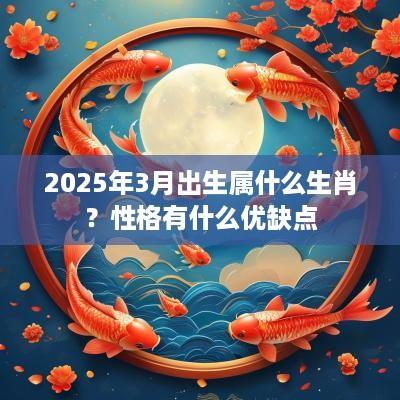 2025年3月出生属什么生肖？性格有什么优缺点