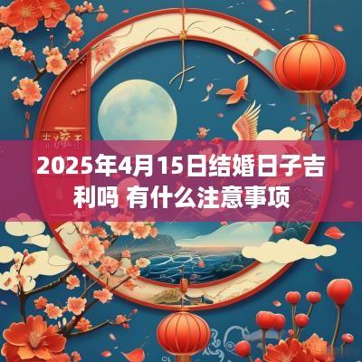 2025年4月15日结婚日子吉利吗 有什么注意事项