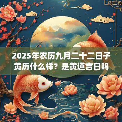 2025年农历九月二十二日子黄历什么样？是黄道吉日吗？