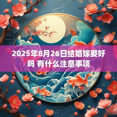 2025年8月26日结婚嫁娶好吗 有什么注意事项