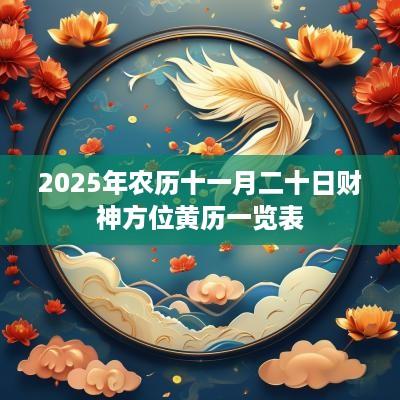 2025年农历十一月二十日财神方位黄历一览表