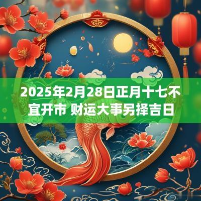 2025年2月28日正月十七不宜开市 财运大事另择吉日
