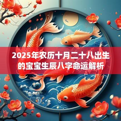 2025年农历十月二十八出生的宝宝生辰八字命运解析