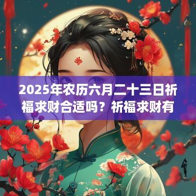 2025年农历六月二十三日祈福求财合适吗？祈福求财有什么禁忌？