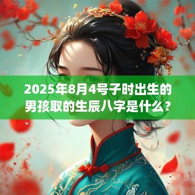 2025年8月4号子时出生的男孩取的生辰八字是什么？