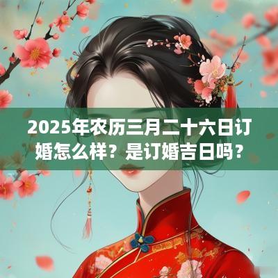 2025年农历三月二十六日订婚怎么样？是订婚吉日吗？