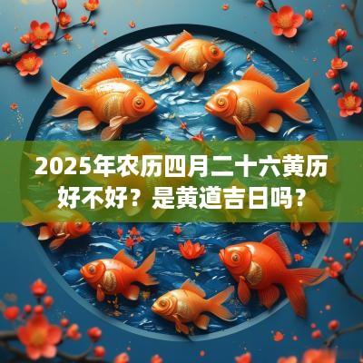 2025年农历四月二十六黄历好不好？是黄道吉日吗？