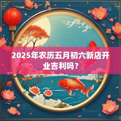 2025年农历五月初六新店开业吉利吗？