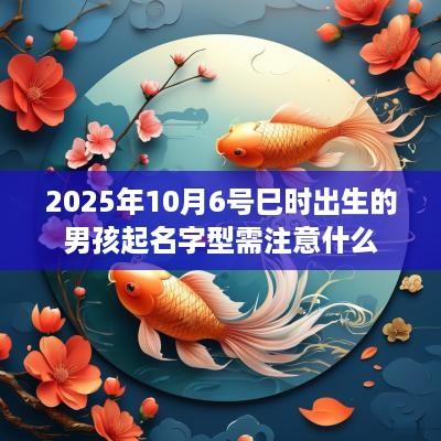2025年10月6号巳时出生的男孩起名字型需注意什么