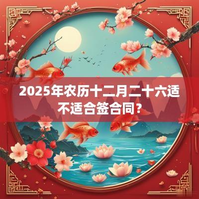 2025年农历十二月二十六适不适合签合同？