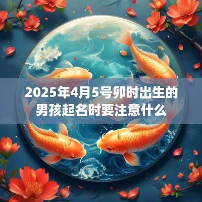 2025年4月5号卯时出生的男孩起名时要注意什么