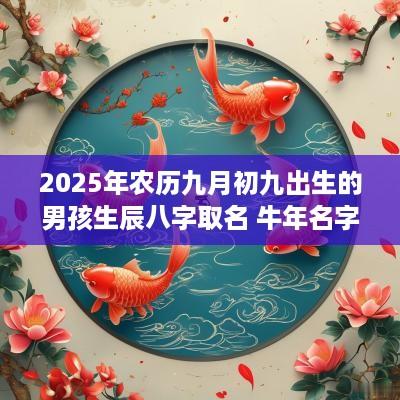 2025年农历九月初九出生的男孩生辰八字取名 蛇年名字推荐