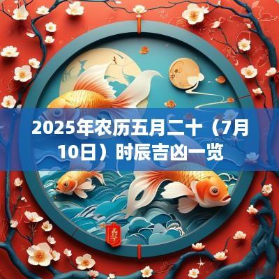 2025年农历五月二十（7月10日）时辰吉凶一览