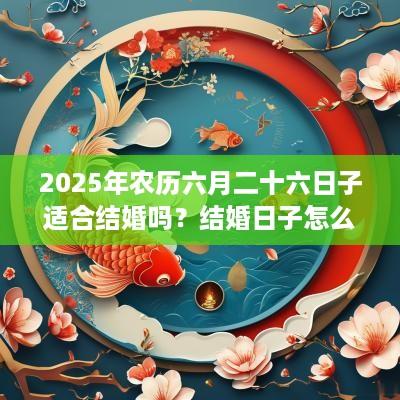 2025年农历六月二十六日子适合结婚吗？结婚日子怎么看？